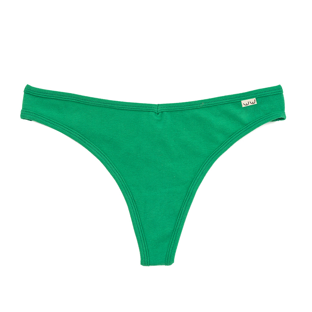 Green Cotton Thong