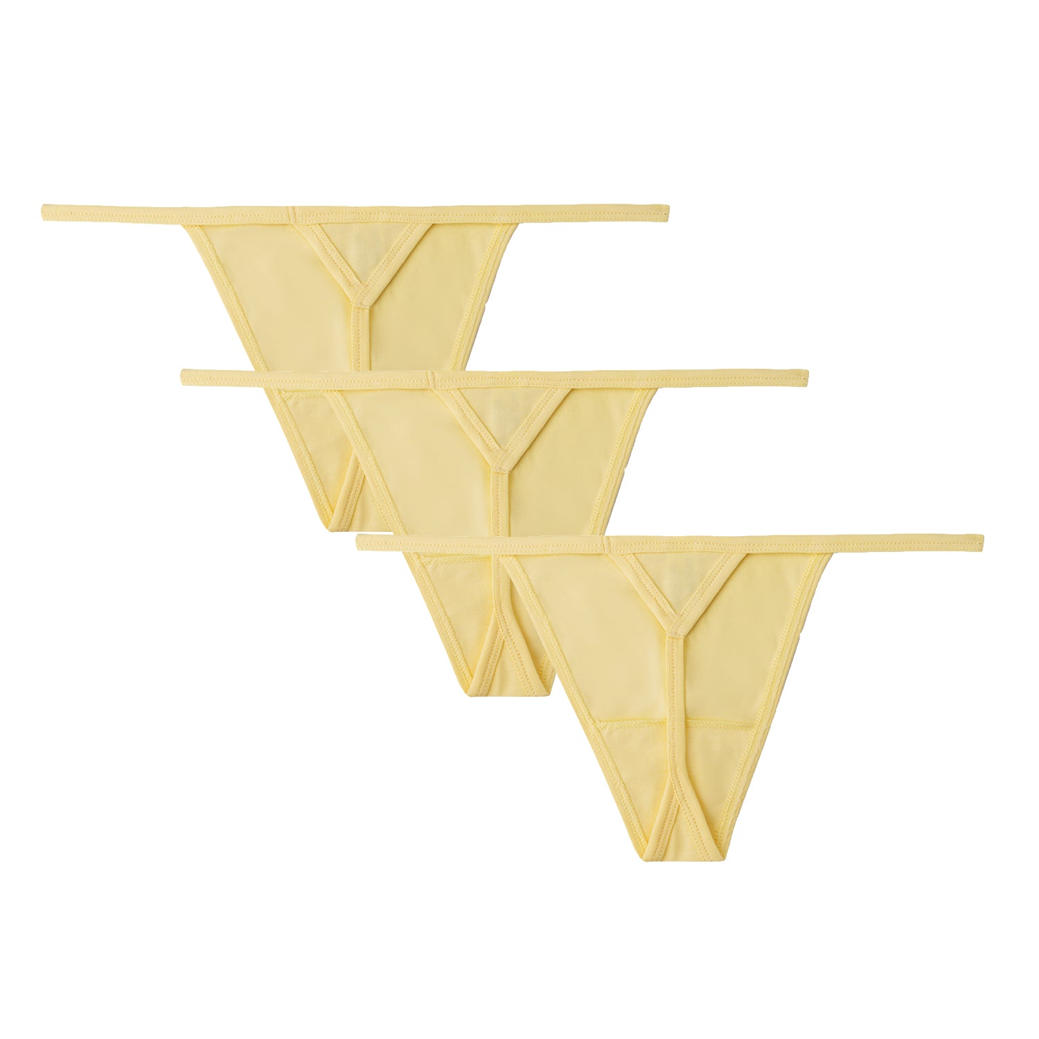 3-Pack Yellow Cotton V string